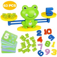 63PC Educational Frog Balancing Math Game, Creative Counting Toy, STEM Learning for Children Kids Ages 3+ 