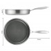 12 inch Stainless Steel Frying Pan with Lid, Non-Stick Pan with Honeycomb Coating, Anti-Scratch