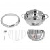 3.4L Tempura Deep Frying Pot, 304 Stainless Steel Deep Fryer Pot with Thermometer, Oil Draining Rack for Tempura, Fries, Fish, Chicken