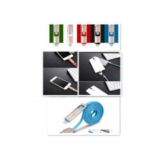  3PC 2-in-1 Lightning to USB Rubber Data Sync Charge Cable with free shipping