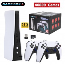 GAMEBOX 5 Retro Video Game Console with 4K HD, 40+ Emulators, 40000 Built-In Retro Games, 2.4G Wireless Controllers (128GB)