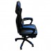 RESPAWN PU Leather Gaming Chair, Ergonomic Swivel Computer Chair with 5 Wheels, Footrest, Lumbar Pillow (Blue) - RSP-210