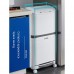 40L Double Layer Trash Bin, Multi-Layer Classification Storage Bin with Step-Pedal, Rolling Wheels for Home, Kitchen, Recycling - YM-608
