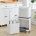 40L Double Layer Trash Bin, Multi-Layer Classification Storage Bin with Step-Pedal, Rolling Wheels for Home, Kitchen, Recycling - YM-608