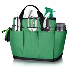 Multi-Purpose Canvas Bag, Garden Tool Bag with 8 Deep Pockets, Snap Close Top