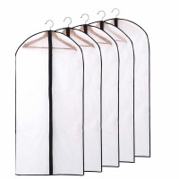 Garment Bags for Hanging Clothes, Pack of 5 Clear PEVA Suit Covers with Zipper, 6 x 60 x 100 cm + 6 x 60 x 120 cm, Dustproof Storage for Suits Dresses Coats Travel