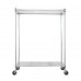 WANNAKEEP 2-Tier Extra Wide Garment Rack, 48" x 18" x 62.75" Rolling Wardrobe Clothing Rack with 2 Shelves, Hanging Bar, Wheels - A163057