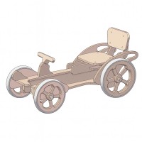 High Quality Wooden Pedal Go-Kart Ride-On Cart – Durable Wooden Frame, Classic 4-Wheel Design, Safe & Fun Outdoor Vehicle for Kids Model C2301