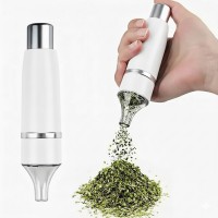 Manual Push-Button Herb Grinder with Cone Loader Portable Hand-Press Spice Crusher Durable Stainless Steel Blades Compact 14 cm Design for Home, Kitchen & Travel – Black/White Manual Push-Button Herb Grinder with Cone Loader Portable Hand-Press Spice Crusher Durable Stainless Steel Blades Compact 14 cm Design for Home, Kitchen & Travel – Black/White