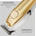 Hair Clippers for Men | Cordless T-Blade Trimmer with 1/2/3 mm Guide Combs, USB Rechargeable, LED Indicator, Gold Barber Clipper for Hair, Beard, Edging & Grooming Model KM-1949