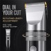 Cordless Hair Clipper Kit with 2 Heads and 4 Guide Combs, Grey