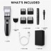 Cordless Hair Clipper Kit with 2 Heads and 4 Guide Combs, Grey