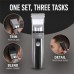 Cordless Hair Clipper Kit with 2 Heads and 4 Guide Combs, Grey
