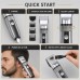 Cordless Hair Clipper Kit with 2 Heads and 4 Guide Combs, Grey