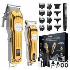 Cordless Hair Clipper and T-Blade Trimmer Set, Gold