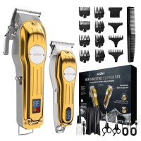  Cordless Hair Clipper and Trimmer Kit, 11 Guards, Gold