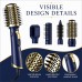 5-in-1 Hot Air Brush, Dryer and Styler, Navy and Gold Model MD-11