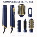 5-in-1 Hot Air Brush, Dryer and Styler, Navy and Gold Model MD-11