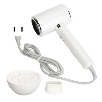 Compact Hair Dryer with Diffuser and Concentrator White Model MD-19