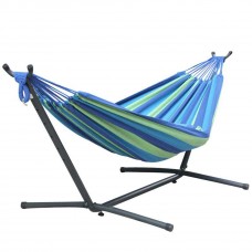 MSW Furniture High Quality Hammock with Space Saving Steel Stand Includes Portable Carrying Case