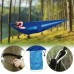 Portable Outdoor Nylon Hammock 440 LBS Max Capacity with Sewn-On Storage Bag Pouch (Blue)