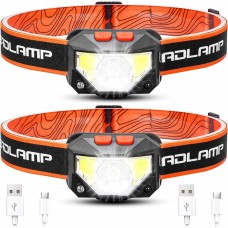 2 Pack USB  Rechargeable LED Headlamp with 8 Lighting Modes for Running,Rideing,Climbing ,Fishing