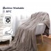 MaxKare Electric Heated Blanket 213 x 183 cm Full Size Microplush Full Body Blanket with Auto-Off, 4 Heating Levels for Home, Office, Bed, Sofa (Brown_4837)