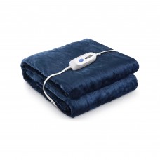 MaxKare Electric Heated Twin Sized Blanket 213 x 157 cm Microplush Full Body Blanket with Auto-Off, 4 Heating Levels for Home, Office, Bed, Sofa (Navy_4721)