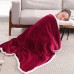 MaxKare Electric Heated Throw Blanket 153 x 127cm Reversible Soft Plush Full Body Blanket with Auto-Off, 4 Heating Levels for Home, Office, Bed, Sofa (Red_4863)