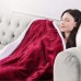 MaxKare Electric Heated Throw Blanket 153 x 127cm Reversible Soft Plush Full Body Blanket with Auto-Off, 4 Heating Levels for Home, Office, Bed, Sofa (Red)