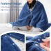 MaxKare Electric Heated Throw Blanket 153 x 127cm Reversible Soft Plush Full Body Blanket with Auto-Off, 6 Heating Levels for Home, Office, Bed, Sofa (Blue_5249)