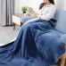 MaxKare Electric Heated Throw Blanket 153 x 127cm Reversible Soft Plush Full Body Blanket with Auto-Off, 6 Heating Levels for Home, Office, Bed, Sofa (Blue_5249)