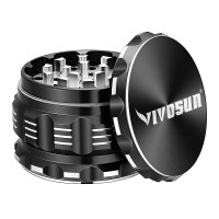 VIVOSUN 2.5" inch Herb Grinder, 4-Layer Aluminum Spice Grinder with Magnetic Lid, Mesh Screen for Home, Kitchen, Spices, Herbs - 03