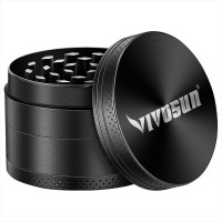 VIVOSUN 2.5" inch Herb Grinder, 5-Layer Aluminum Spice Grinder with Magnetic Lid, Mesh Screen for Home, Kitchen, Spices, Herbs (Black) - X002K6GGW9