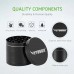 VIVOSUN 2.5" inch Herb Grinder, 5-Layer Aluminum Spice Grinder with Magnetic Lid, Mesh Screen for Home, Kitchen, Spices, Herbs (Black) - X002K6GGW9
