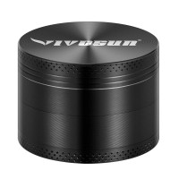VIVOSUN 2" inch Herb Grinder, 4-Layer Aluminum Spice Grinder with Magnetic Lid, Mesh Screen for Home, Kitchen, Spices, Herbs (Black) - X002K6M67D