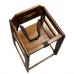 Wooden High Chair, 20" inch Baby Dining Chair with Harness, Wide Base (Walnut Brown) - 106301