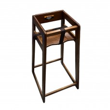 Wooden High Chair, 29" inch Baby Dining Chair with Harness, Wide Base (Walnut Brown) - 1018774
