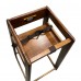 Wooden High Chair, 29" inch Baby Dining Chair with Harness, Wide Base (Walnut Brown) - 1018774