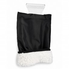 Ice Scraper Glove for Car Windshield, Built-In Scraper, Warm Fleece Lining, Water-Resistant Black Shell, 37 x 18 cm, Winter Snow Frost Ice Removal for Cars, SUVs and Trucks