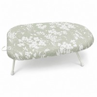 Tabletop Ironing Board with Foldable Legs & Hanging Hook Floral Padded Mini Ironing Board, 60 x 36 x 19 cm Compact Ironing Surface for Small Spaces, Dorms & Quick Touch-Ups