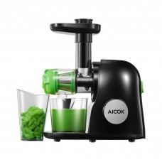 AICOK 150W Slow Masticating Juicer Extractor with Higher Juice Yield, Drier Pulp, Quiet Motor, Reverse Function for Fruits and Vegetables - AMR521