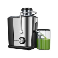 AICOOK 400W Dual-Speed Juicer 3" Wide Mouth Stainless Steel Extractor for Whole Fruits, Vegetables