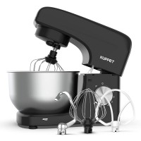 KUPPET Stand Mixer, 8-Speed Tilt-Head Electric Food Mixer with Dough Hook, Wire Whip & Beater, Pouring Shield, 4.7QT Stainless Steel Bowl