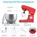 KUPPET Stand Mixer, 8-Speed Tilt-Head Electric Food Mixer with Dough Hook, Wire Whip & Beater, Pouring Shield, 4.7QT Stainless Steel Bowl