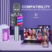 BONAOK Bluetooth Wireless Karaoke Microphone, 4-in1 Portable Handheld Mic with LED Lights, Karaoke Player for Kids, Adults - Q78