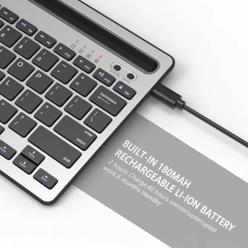 Dual Channel Multi Device Wireless Bluetooth Keyboard With Stand For Tablet Smartphone Windows Android Ios Pk908