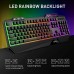 HV-KB558CM Rainbow LED Backlit USB Gaming Keyboard and Mouse Combo, 104 Keys, 4800 DPI Mouse