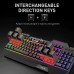 HV-KB558CM Rainbow LED Backlit USB Gaming Keyboard and Mouse Combo, 104 Keys, 4800 DPI Mouse