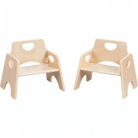  Kids Wooden Chairs2 Pack Birch Plywood 6 in S eat Natural